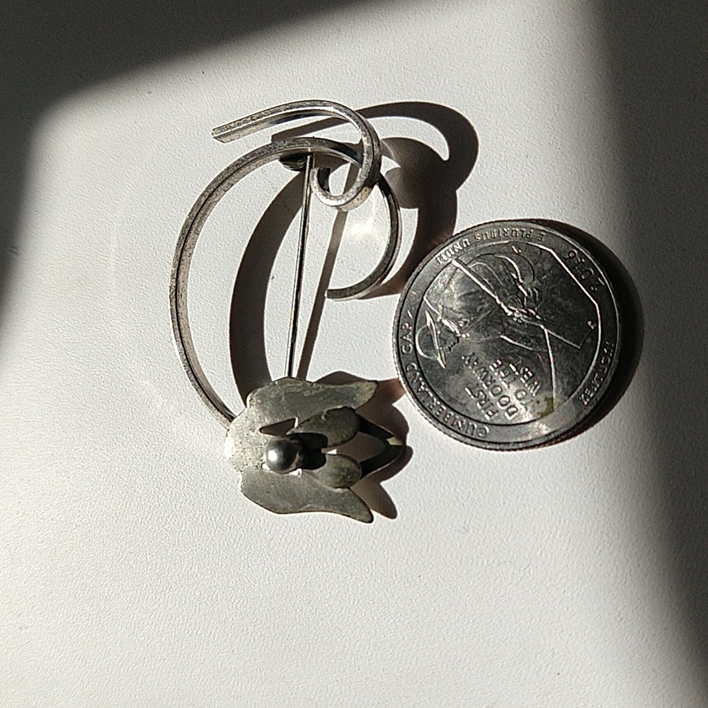 Wonderful beau sterling silver 925 dog brooch pin etch outline vintage - Picture 4 of 7